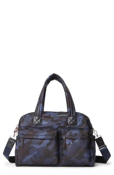 Shop Mz Wallace Bleecker Nylon Duffle Bag In Dark Blue Camo