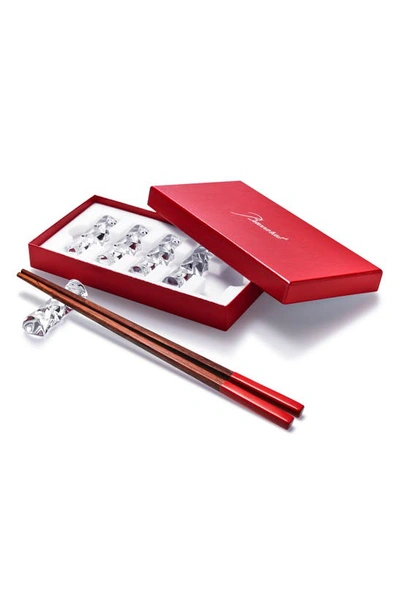 Shop Baccarat Swing Set Of 5 Lead Crystal Chopsticks Holders In Clear
