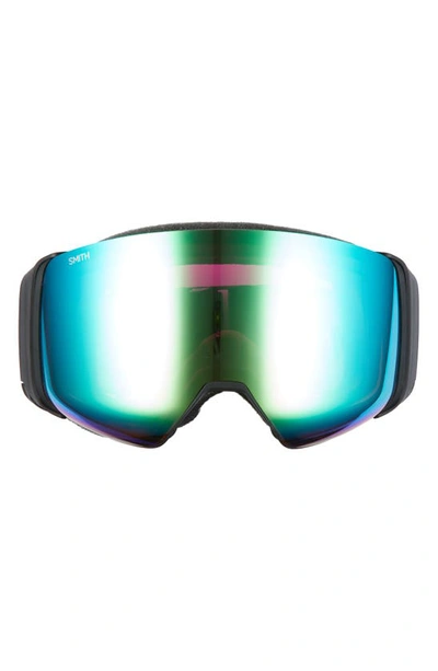 Shop Smith 4d Mag 203mm Snow Goggles In Black/ Green Mirror