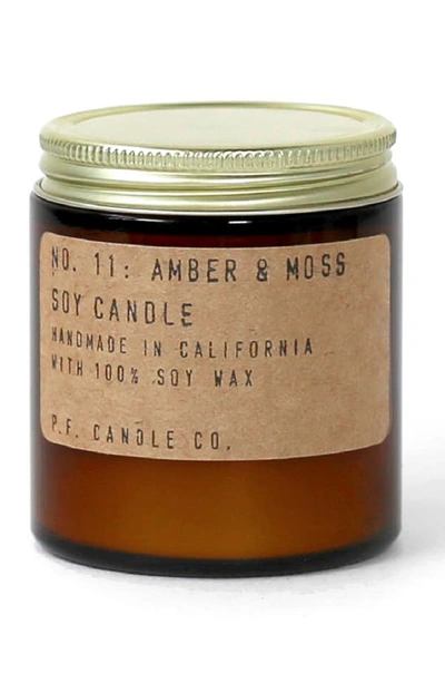 Shop P.f Candle Co. Mini Soy Candle In Amber And Moss