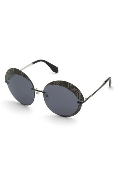 Shop Adidas Originals Originals 67mm Round Sunglasses In Matte Black / Smoke