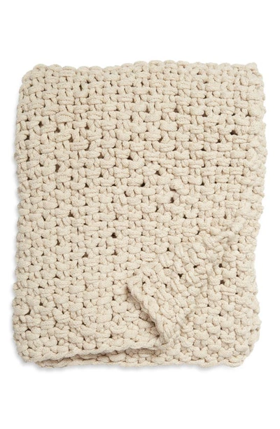 Shop Nordstrom Seed Stitch Jersey Rope Throw Blanket In Beige Oatmeal Heather
