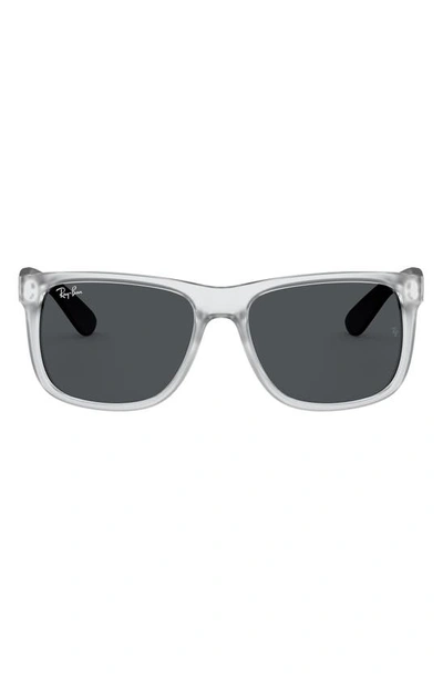 Shop Ray Ban Justin 54mm Rectangular Sunglasses In Clear/ Dark Grey