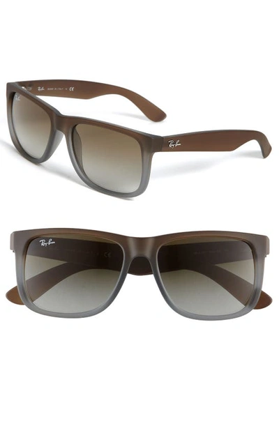 Shop Ray Ban Youngster 54mm Sunglasses In Transparent Brown/ Dark Brown