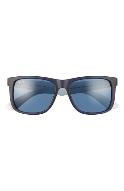 Shop Ray Ban Justin 54mm Rectangular Sunglasses In Blue/ Dark Blue