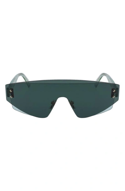 Shop Mcm 63mm Shield Sunglasses In Green/ Green