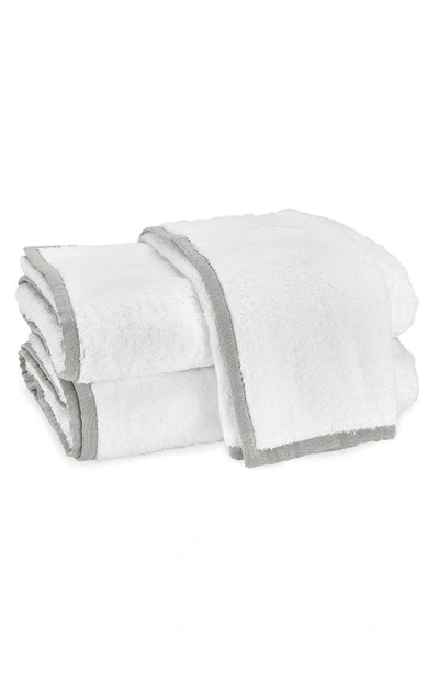 Shop Matouk Enzo Cotton Guest Hand Towel In Pool