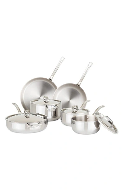 Shop Viking 7-ply Titanium 10-piece Cookware Set With Bonus 15-piece Cutlery Set In Multi