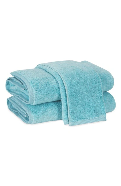 Shop Matouk Milagro Fingertip Towel In Bahama Blue
