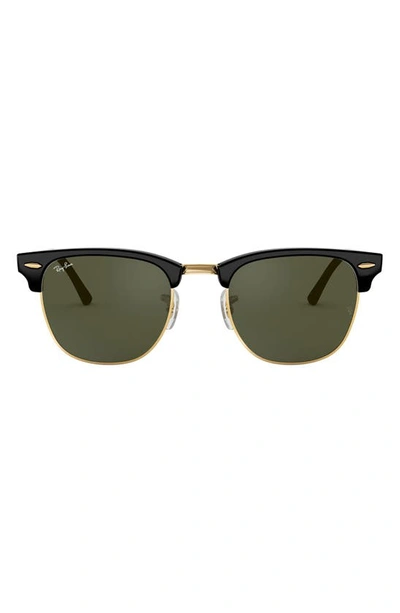 Shop Ray Ban Clubmaster 51mm Square Sunglasses In Black