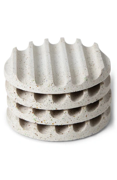 Pretti.cool Pretti. Cool Set Of 4 Terrazzo Coasters In White Terrazzo