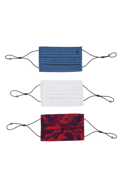Shop Robert Graham 3-pack Assorted Adult Face Masks In Blue, Red, And White