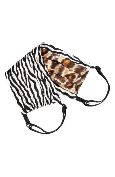 Shop L Erickson Peace Ii Adult Reversible Silk Face Mask In Cheetah/ Tiny Zebra