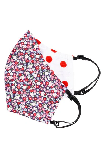 Shop L. Erickson Love Ii Adult Reversible Silk Face Mask In Floral Dot