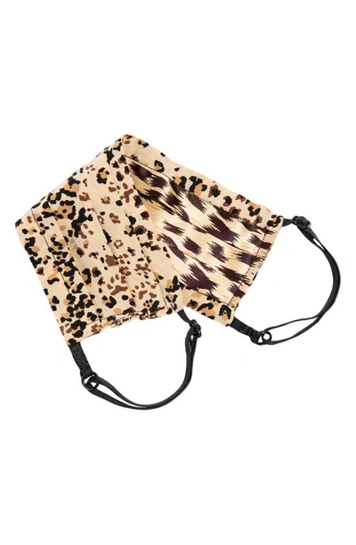 Shop L Erickson Peace Ii Adult Reversible Silk Face Mask In Baby Cheetah/ Soft Cheetah