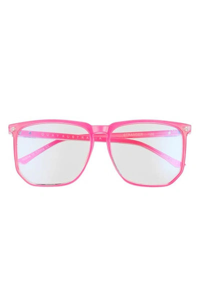 Shop Quay Stranger 51mm Blue Light Filtering Glasses In Neon Pink/ Blue Light