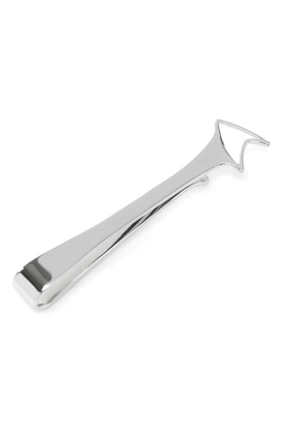 Shop Cufflinks, Inc Delta Shield Cutout Tie Bar In Silver