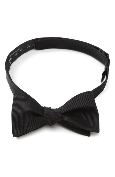 Shop Cufflinks, Inc Solid Self Tie Silk Bow Tie In Black