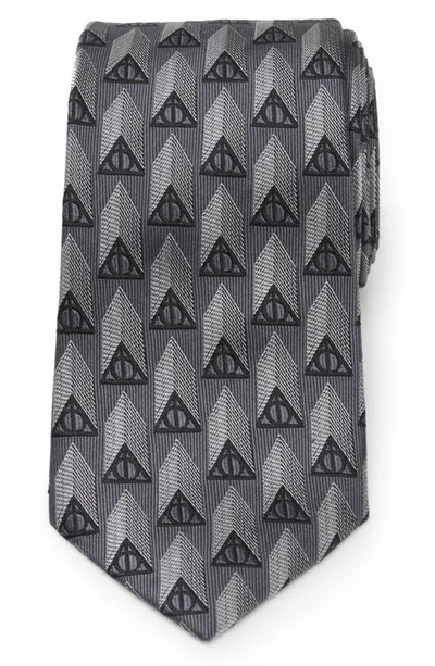 Shop Cufflinks, Inc Harry Potter Deathly Hallows Silk Tie In Gray