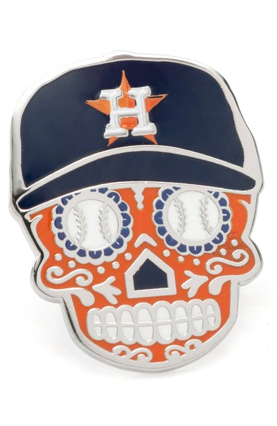 Shop Cufflinks, Inc Houston Astros Sugar Skull Lapel Pin In Orange