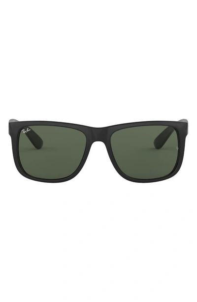 Shop Ray Ban Justin 54mm Rectangular Sunglasses In Black/ Green