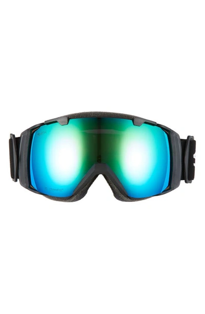 Shop Smith Sport I/o 182mm Snow Goggles In Black/ Sun Green Mirror