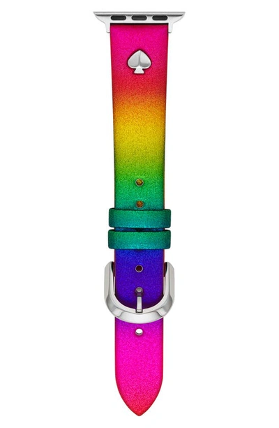 Shop Kate Spade Rainbow Leather Apple Watch® Band In Multi