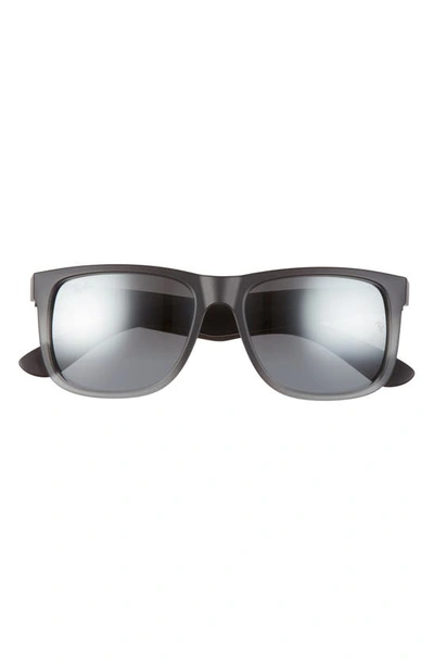 Shop Ray Ban Justin 54mm Rectangular Sunglasses In Silver Mirror