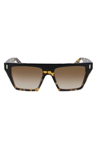 Shop Cutler And Gross 55mm Square Sunglasses In Camouflage/ Light Brown