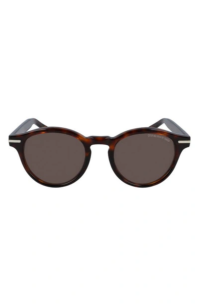 Shop Cutler And Gross 51mm Round Sunglasses In Tortoiseshell/ Brown
