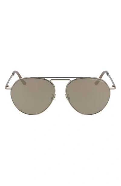 Shop Cutler And Gross 56mm Aviator Sunglasses In Gold/ Pink Gradient