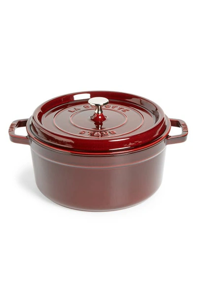 Shop Staub 5.5-quart Enameled Cast Iron Dutch Oven In Grenadine