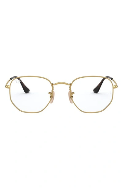 Shop Ray Ban 54mm Optical Glasses In Gold