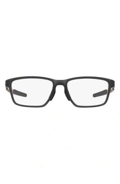 Shop Oakley Metalink 55mm Rectangular Optical Glasses In Satin Grey Smoke
