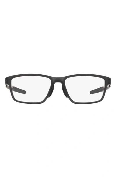 Oakley Metalink 55mm Rectangular Optical Glasses In Satin Grey Smoke