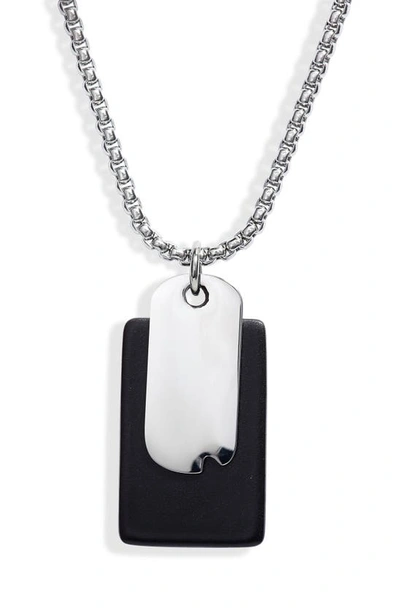 Shop Jonas Studio Hudson Time And Place Sterling Silver Chain Necklace In Black