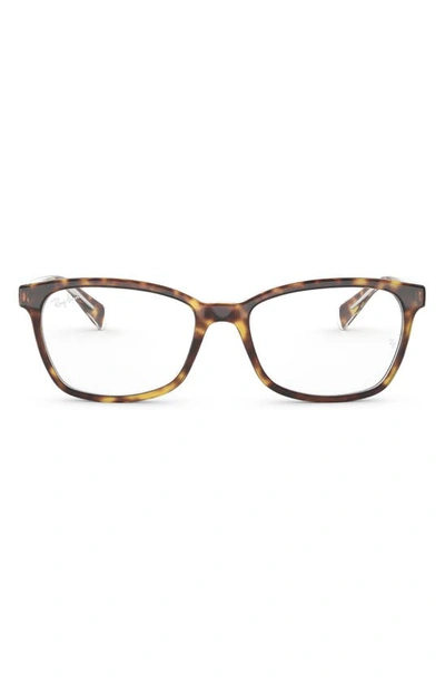 Shop Ray Ban 54mm Square Optical Glasses In Havana
