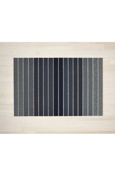 Shop Chilewich Block Stripe Indoor/outdoor Doormat In Denim