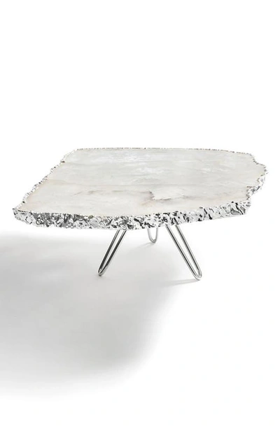 Shop Anna New York Torta Cake Stand In Crystal Silver