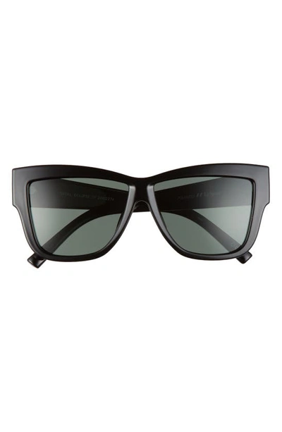Shop Le Specs Eclipse 57mm Sunglasses In Black/ Khaki