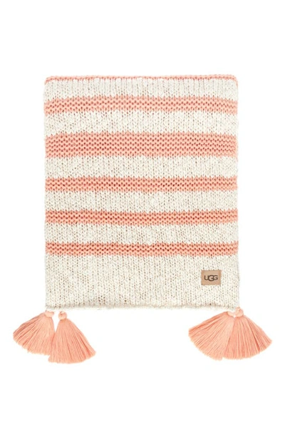 Shop Ugg (r) Ziomara Stripe Throw Blanket In Peach Quartz