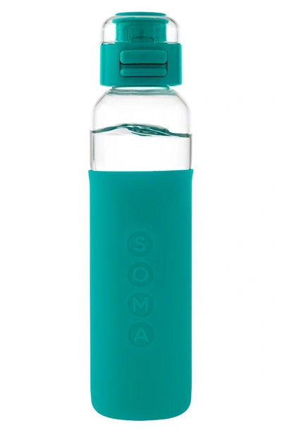 Shop Soma 17-ounce Sport Cap Glass Bottle In Aqua