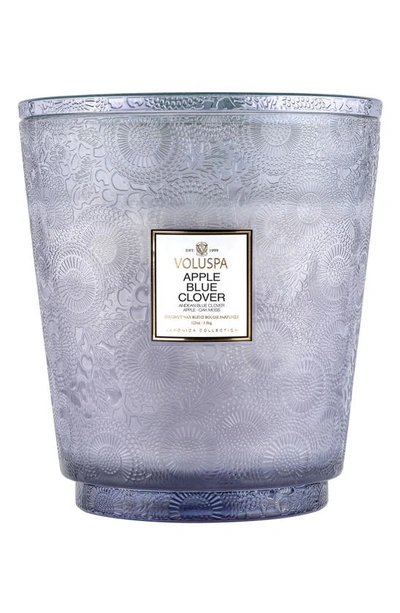 Shop Voluspa Apple Blue Clover Five-wick Embossed Glass Candle