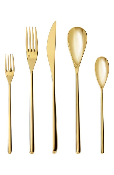 Shop Fortessa Dragonfly 20-piece Flatware Set In Gold