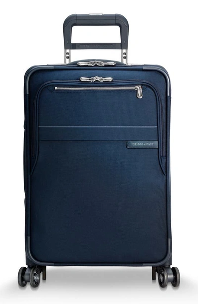 Shop Briggs & Riley Baseline 22-inch Expandable Spinner Carry-on In Navy