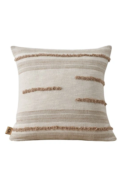 Ugg Kay Stripe Fringe Square Pillow In Snow Birch | ModeSens