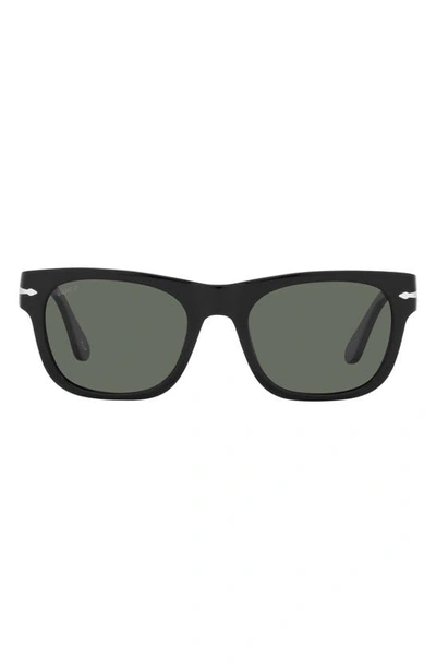 Shop Persol 52mm Polarized Rectangle Sunglasses In Black/ Light Blue