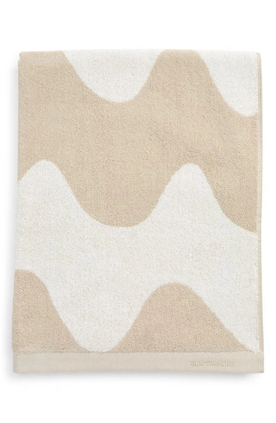 Shop Marimekko Lokki Bath Towel In Beige