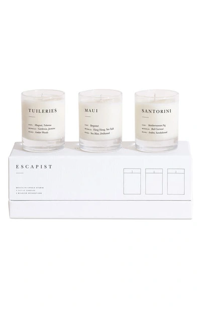 Shop Brooklyn Candle Fresh + Floral Escapist Mini Candle Set In White
