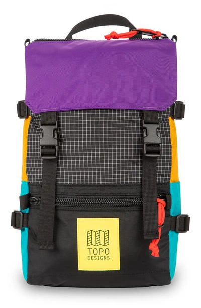 Shop Topo Designs Mini Rover Backpack In Ripstop/ Black/ Purple